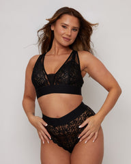 Hallie Bralette & Brief Set : Midnight Black