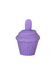 Purple cupcake-shaped object on a white background