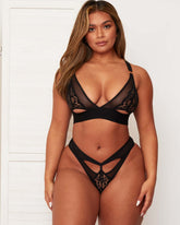 Daphne Bralette & Brief Set : Midnight Black