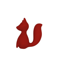 Red fox-shaped object on a white background
