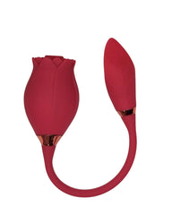 Red silicone product with a flexible band on a white background