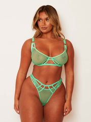 Aphrodite Bra & Brief Set : Apple Green