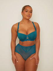 Daley Lace T-shirt Bra : Blue Coral