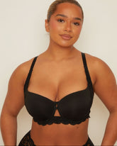 Daley Lace T-shirt Bra : Midnight Black