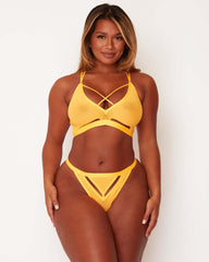 Logan Bralette & Brief Set : Orange Crush