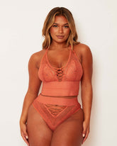 Maya Bralette & Brief Set : Cider Orange