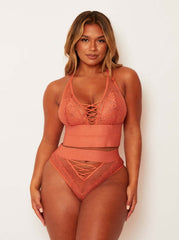 Maya Bralette & Brief Set : Cider Orange