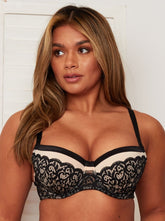 Nika Balcony Bra : Black/Nude