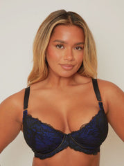 Ramona Padded Plunge Bra : Midnight Black / Devil Blue