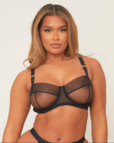 Raya Balcony Bra : Midnight Black