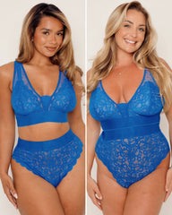 Two women wearing Tutti Rouge Dazzling Blue Lingerie