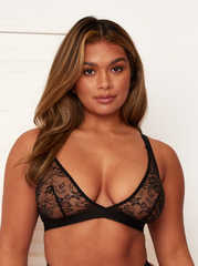 Millie-Mae Twin Pack Triangle Bralettes : Black & Scarlet Red