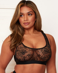 Millie-Mae Twin Pack Crop Bralettes : Black & Velvet Purple