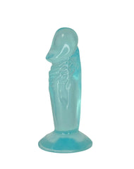 Turquoise silicone butt plug on a white background