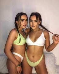 Ally Duo Bralettes in White & Mint from Jojoe Lounge