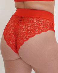 Hallie lace brazilian in fiery red