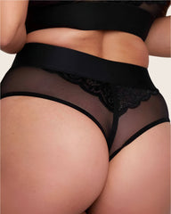 Gia midnight black brazilian with mesh and lace