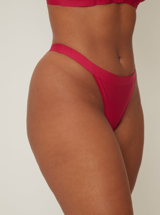 Ally Twin Pack Thong : Black & Very Cherry