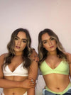 Ally Duo eco friendly Bralettes in White & Mint