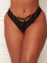Gabriella drop front lace brazilian in black