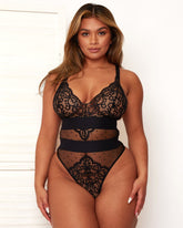 Stunning isabella midnight black bodysuit featuring sport mesh