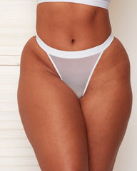 Lola-Mae Mesh Twin Pack Brazilians : Candyfloss & Ice White