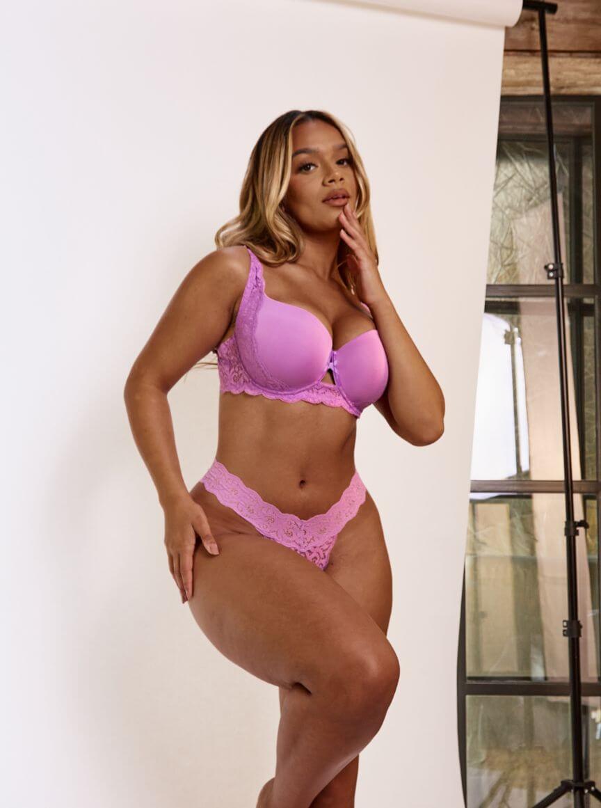 Daley Lace Bra & Brief Set : Amethyst Orchid