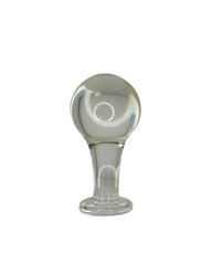 Brand X toys Anal Orb Intermediate clear glass butt plug featuring a smooth spherical design