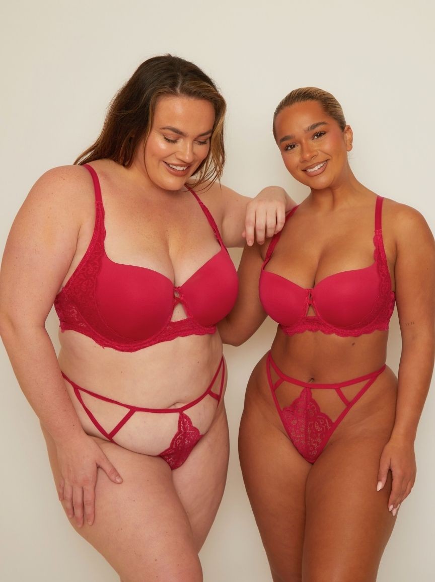 Daley Lace T-shirt Bra : Very Cherry