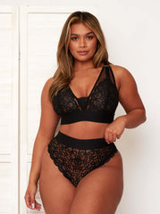Hallie Bralette & Brief Set : Midnight Black