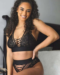 Maya Bralette & Brief Set : Midnight Black