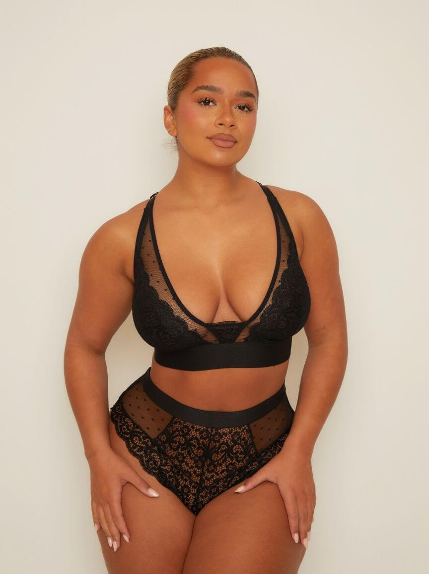 Riley Bralette & Brief Set : Midnight Black