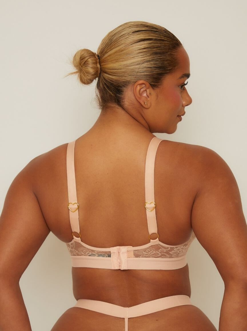 Millie-Mae Twin Pack Triangle Bralettes : Black & Blush Pink