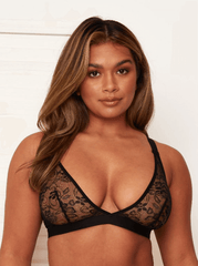 Millie-Mae Twin Pack Triangle Bralettes : Black & Blush Pink