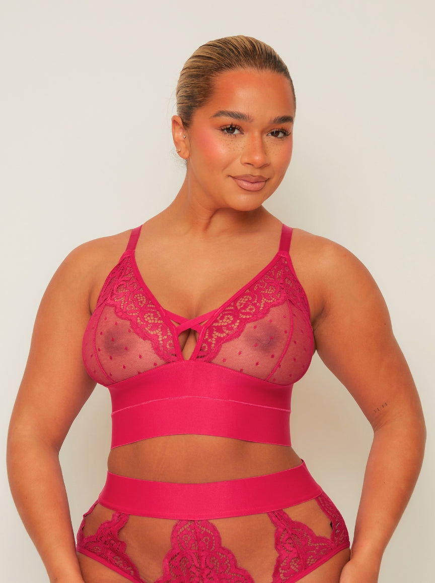 Victoria Bralette & Brief Set : Very Cherry