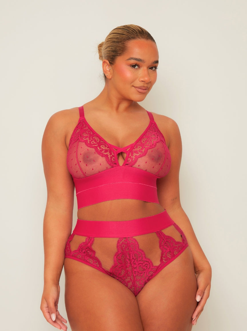 Victoria Bralette & Brief Set : Very Cherry
