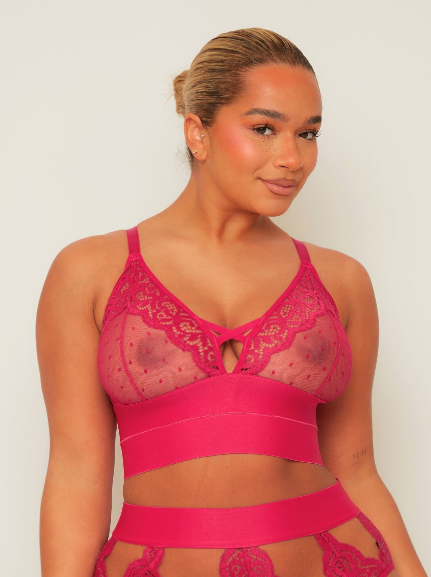 Victoria Bralette & Brief Set : Very Cherry