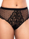 Eva midnight black brief with mesh and lace