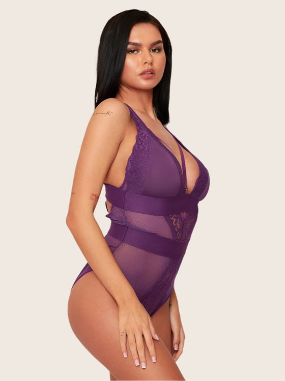 Alicia body in plush purple with a supportive waistband