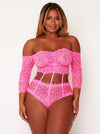 Alix Lace bodysuit in Neon Pink without strap