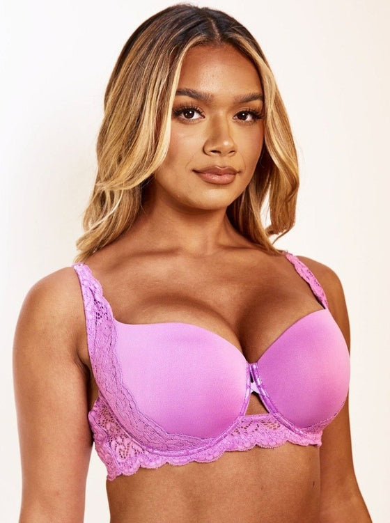 EZ-T t-shirt bra in amethyst orchid with lace straps