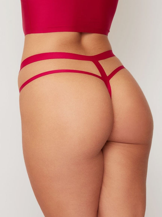 Andie eco friendly comfortable thong in cerise red