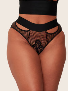  Athena midnight black brief in sexy sheer fishnet