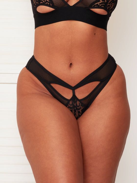 Daphne sexy black brief with cut outs
