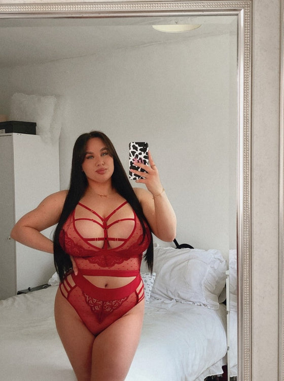 Kayla sexy longline bralette in raspberry red