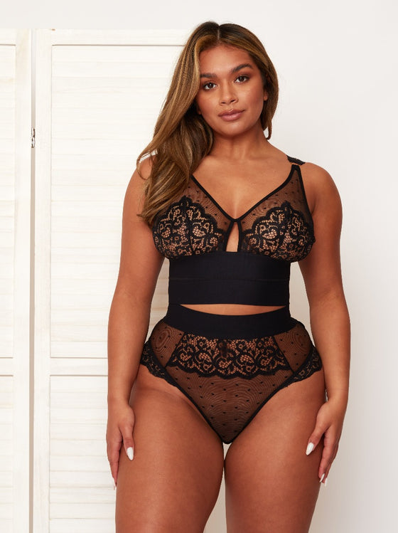 Morgan double band bralette in midnight black