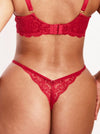 Sexy Portia lace thong in very cherry