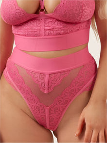  Francine high waist thong in hot pink