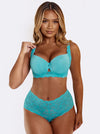 Venus all over lace brief in short style in bluebird blue