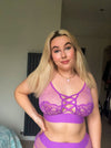 Abigail bralette with spot mesh in amethyst orchid